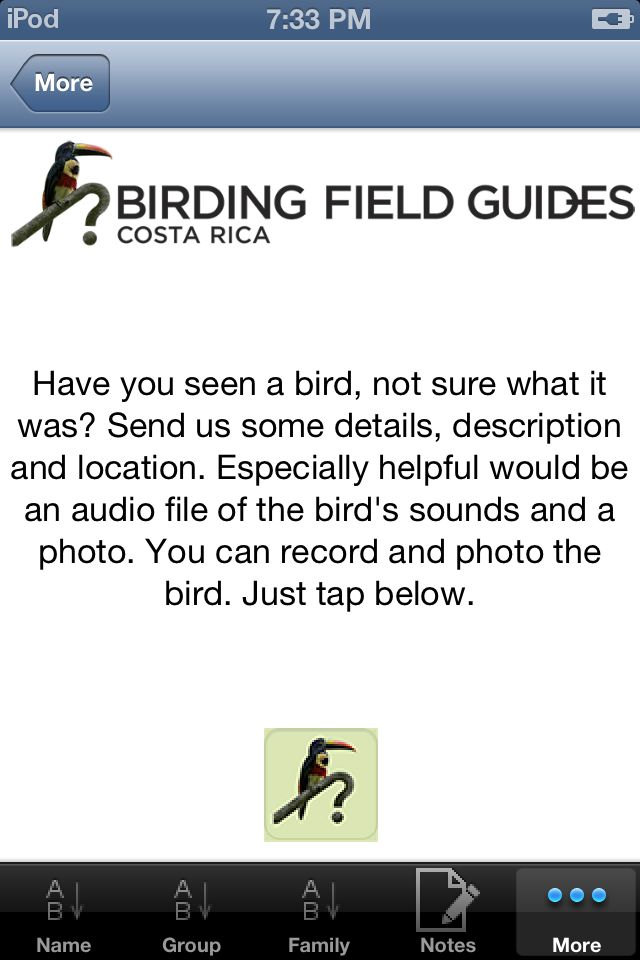 Using the Which Bird is It Function on our Birding Apps for Costa Rica and Panama