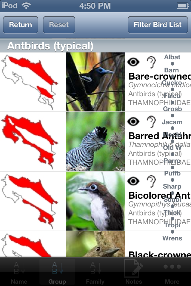 New Features on the Costa Rica Birds Field Guide App